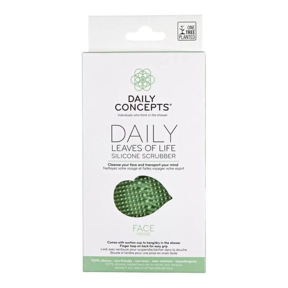 NIB DAILY CONCEPTS Daily Leaves Of Life Facial Silicone Face Scrubber - Picture 2 of 9